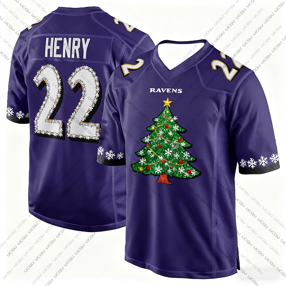 2025 عيد الميلاد الكبار الجاموس كرة القدم الأمريكية جيرسي الرجبي جيرسي الرياضية التدريب جيرسي تي شيرت الغربان سميث 0 عدد