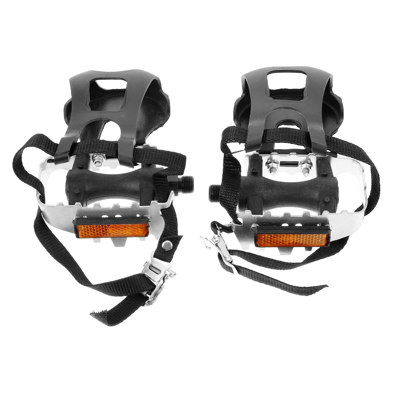 1Pair Bicycle Pedals Antislip Non-Slip for Outdoor Indoor Cycling Exercise Mountain Road Bike Replacement Toe Clips Straps