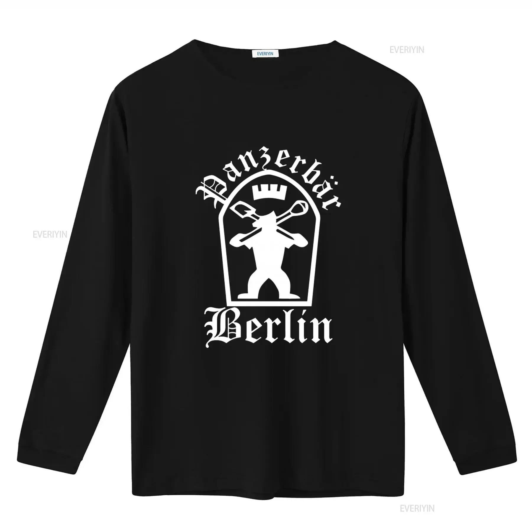 Panzer Bear Berlin TYPE2 Front Newspaper Militaria 1945 Badge Panzerfaust T Shirt vintage Washed Stretched streetwear Slightly