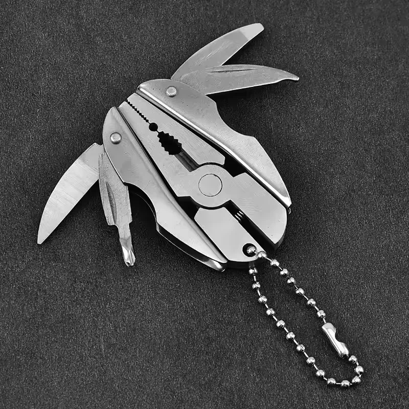 

HOT Portable Multifunction Folding Plier Stainless Steel Foldaway Knife Keychain Screwdriver Outdoor Mini Turtle Back Pliers