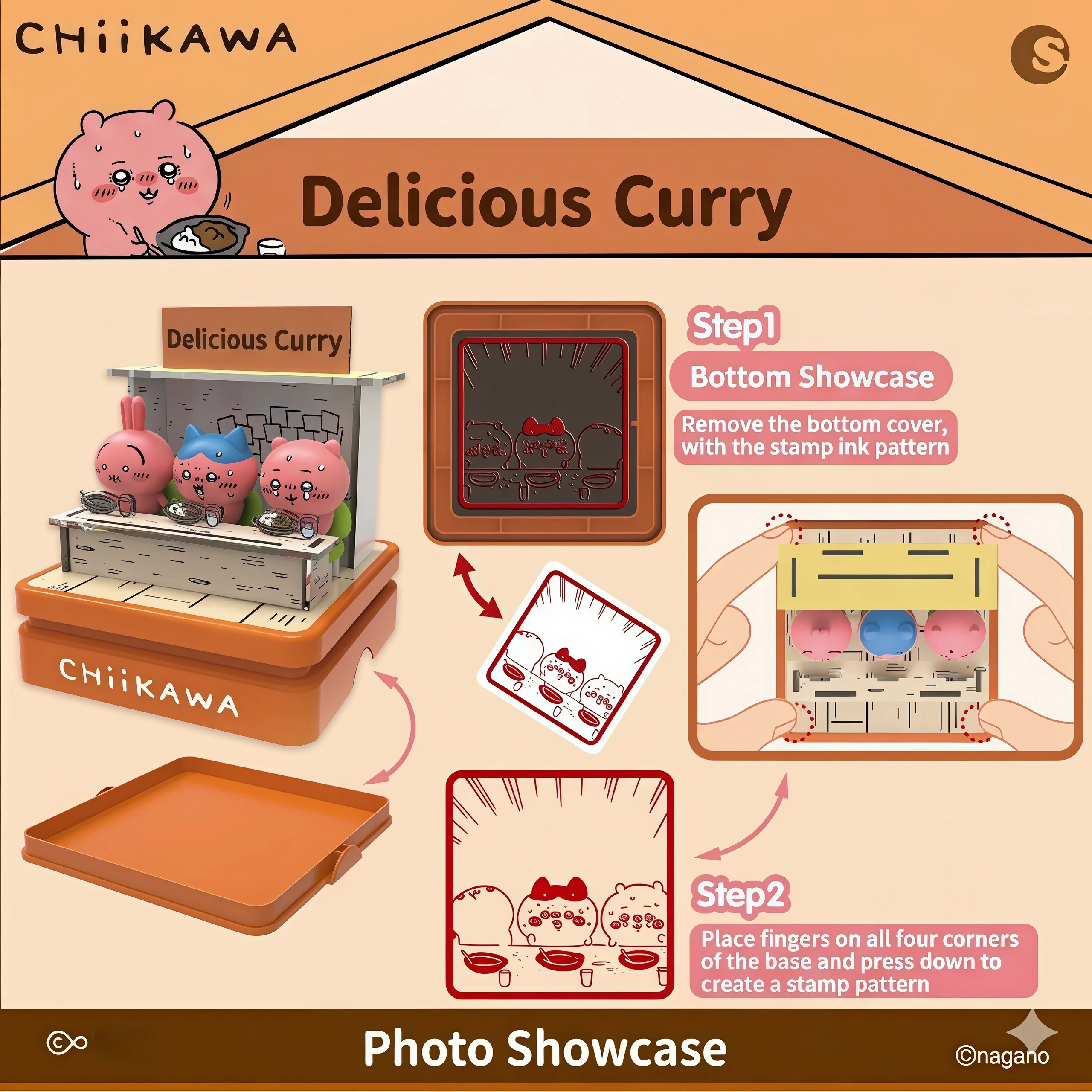Chiikawa Com Bination Scene Seal Series Spicy Curry Anime Figure Ornament Dollhouse Decor Assembly Scene Toy Birthday Gifts