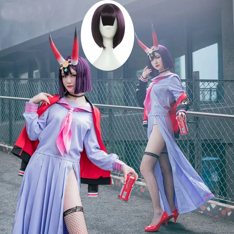 Fate/Grand Order Assassin Shuten-douji Cos Woman JK Sexy Sailor Uniform Cosplay Costume Halloween Top+Skirt+Necklace+Sock