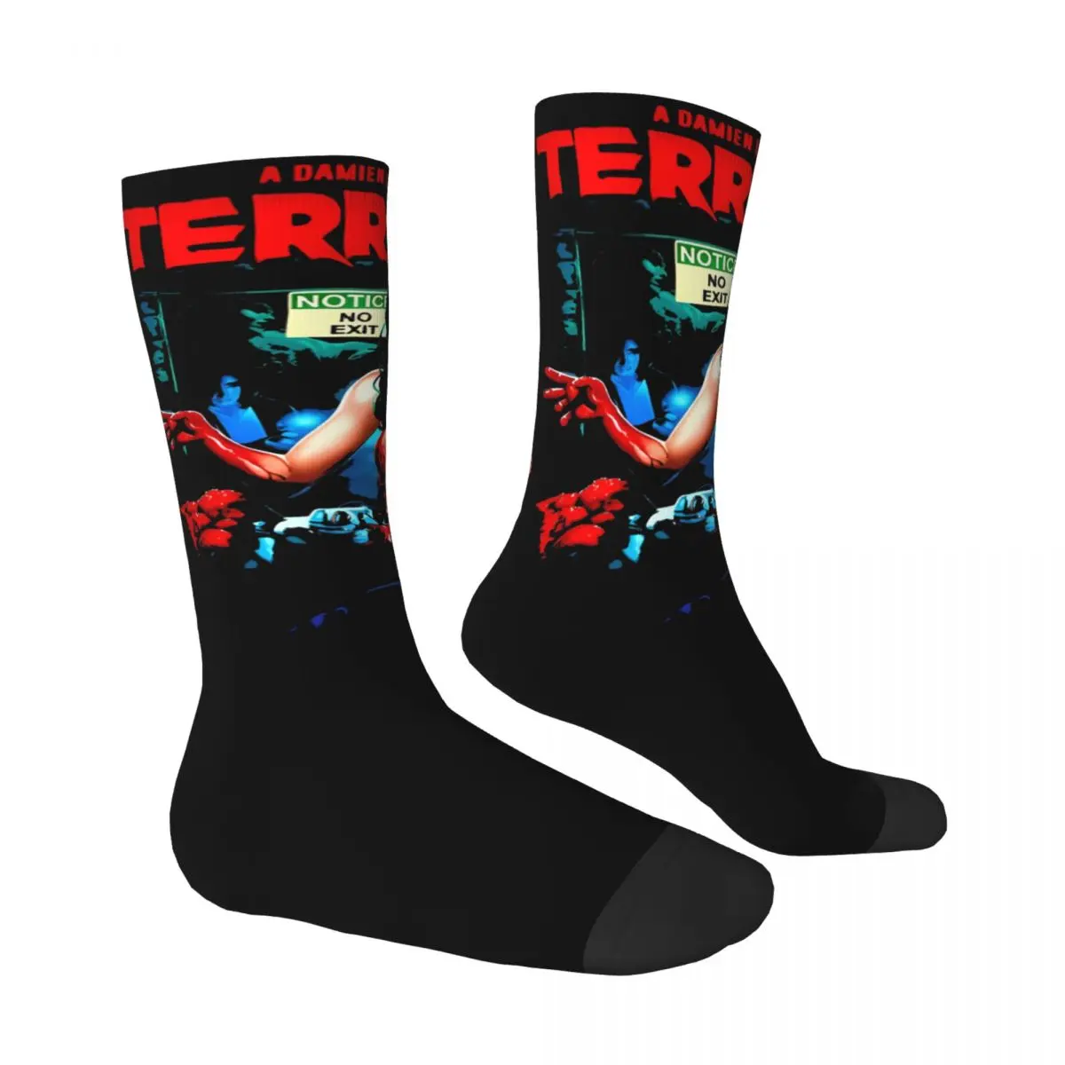 Terrifier 3 No Exit Hourr Clown Vintage Socks Autumn Stockings Kawaii Men Soft Breathable Socks Cycling Anti Bacterial Socks