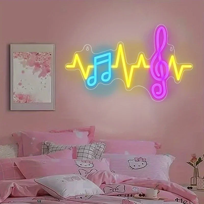 

Musical Symbols LED Neon Sign Dimmable USB Dimmable Wall Decor for Bedroom Bar Cafe Club Decor Gift for Musicians Couples Teens