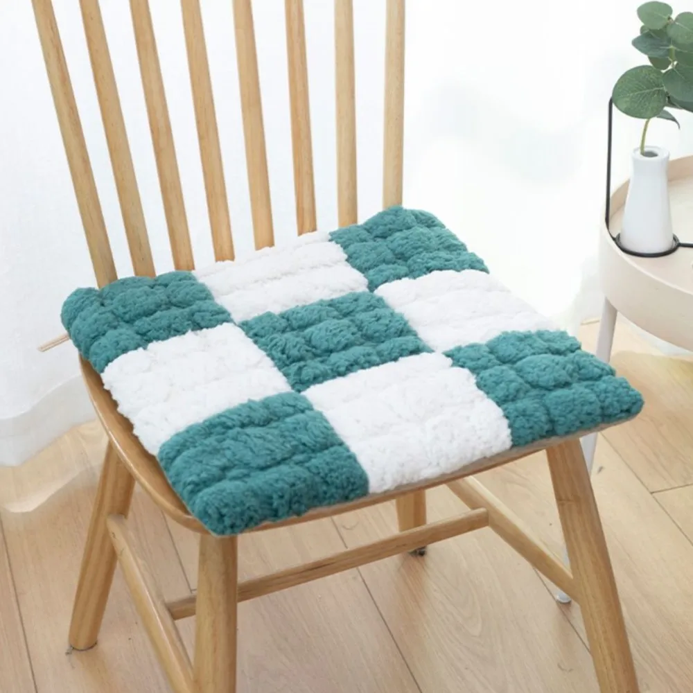 Sherpa Square Pillow On Floor Meditation Cushion 9-box Grid Thick Pad Cushion For Yoga Patchwork Chair Seat Cushions 2024 Autumn