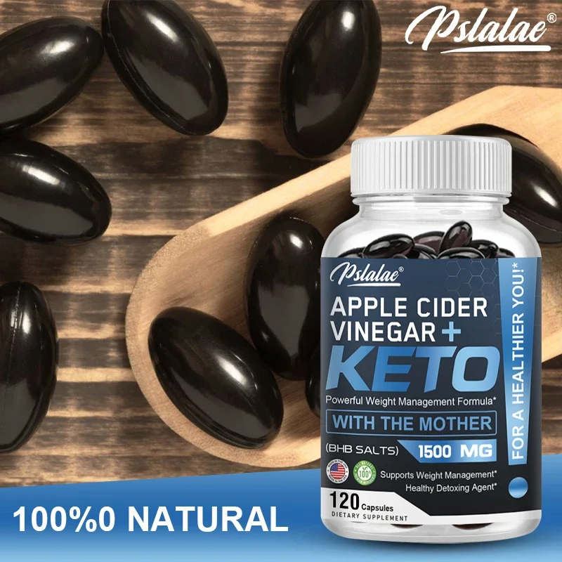 Apple Cider Vinegar + Keto Capsules 1500 mg - For Men and Women, Non-GMO, Vegan, Gluten-Free