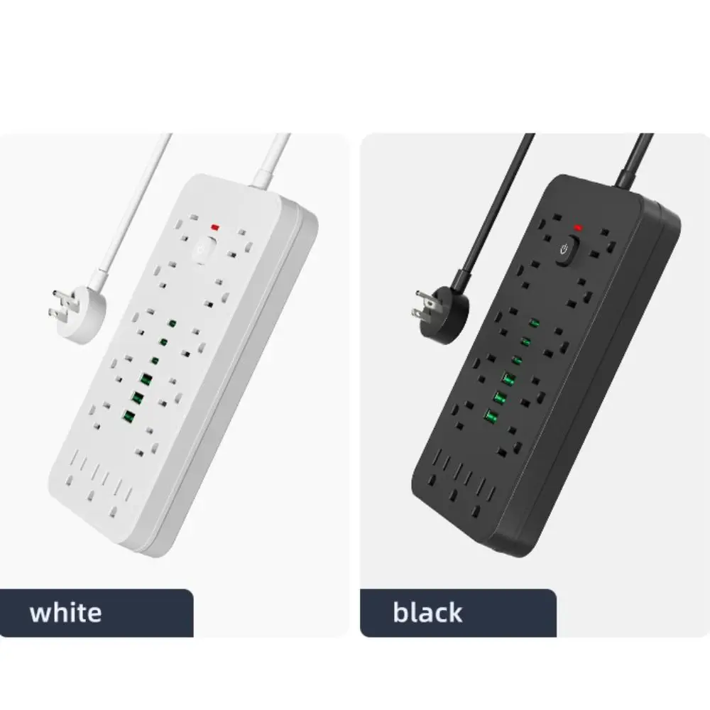 19 In 1 Surge Protector Power Strip USB-A Ports Multiple Outlets Desktop Power Outlet Extender Built-in Surge Protection