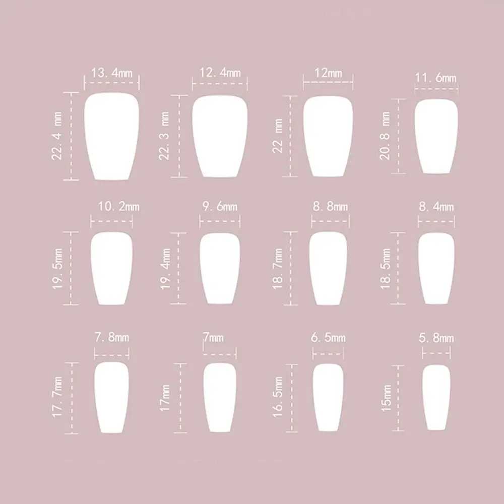 New Long Ballerina False Nails Pure Color Pink Fake Nails French Detachable Nail Tips DIY