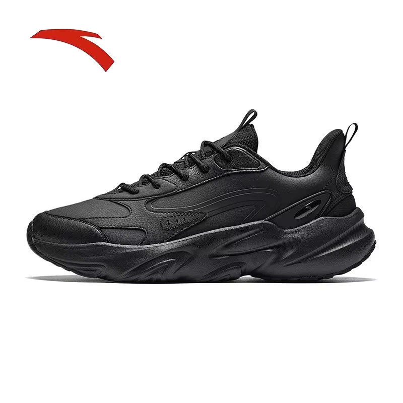 

ANTA Xiaochao Bai | Trendy Black Casual Shoes Men's Leather Mesh Same Style Versatile Sports Shoes 112448812
