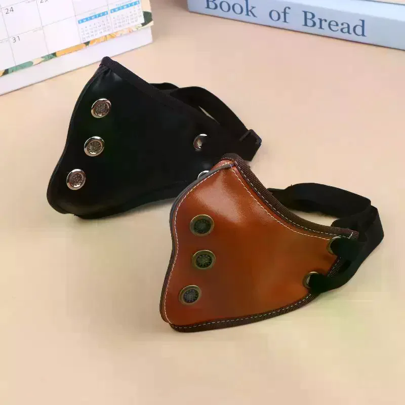 

Мотоциклетная ретро-маска из искусственной кожи, винтажная маска для езды, черная/коричневая, в стиле панк, для активного отдыха