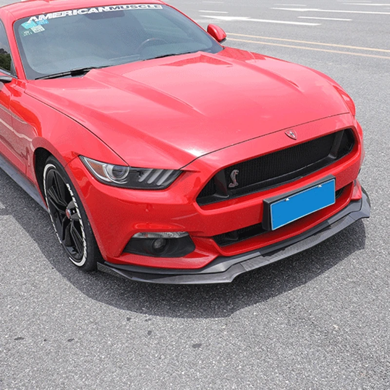 

Передний бампер, спойлер для Ford Mustang 2015 2016 2017 JC Style PP Matte Blak, глянцевый черный, не для Shelby GT350