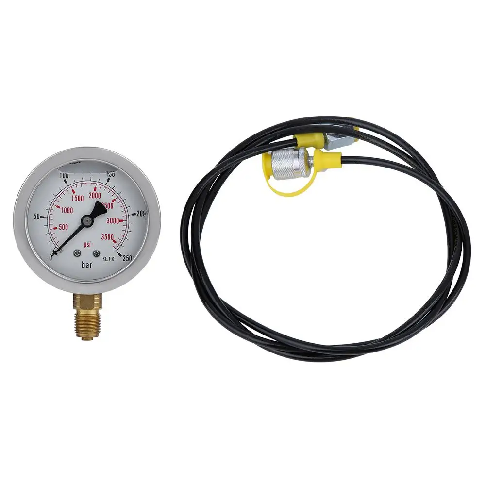 

Hydraulic Hose Test Point Coupling BSP1/4 0 to 250BAR 3600PSI Pressure Gauge with 1.5 Meter Hose