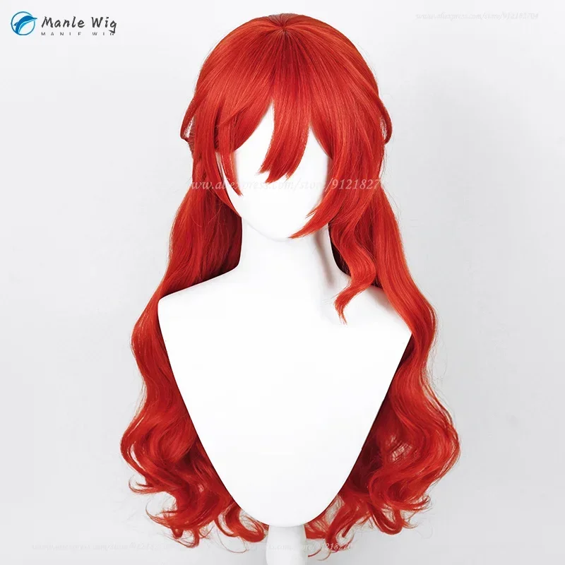 Game WigsHimeko Cosplay 66cm Red Cruly Himeko Wigs Porps Heat Resistant Synthetic Women Anime Cosplay Wig Wig Cap