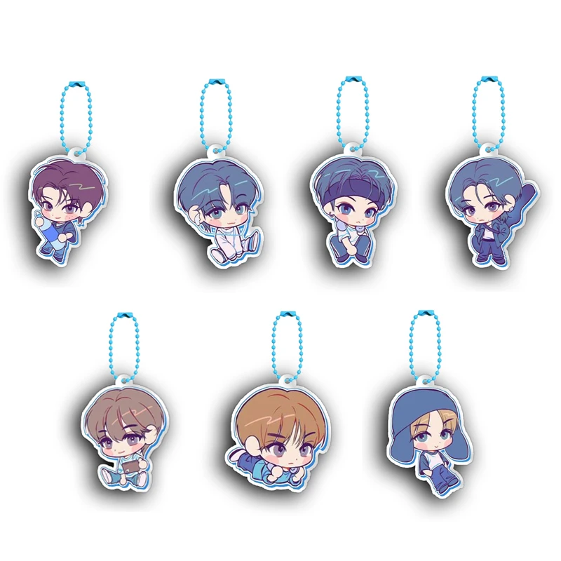 Kpop RIIZE الاكريليك سلاسل المفاتيح Shotaro Wonbin لطيف الكرتون كيرينغ سوني Eunseok أنطون الجانبين حقيبة مطبوعة مفتاح الملحقات