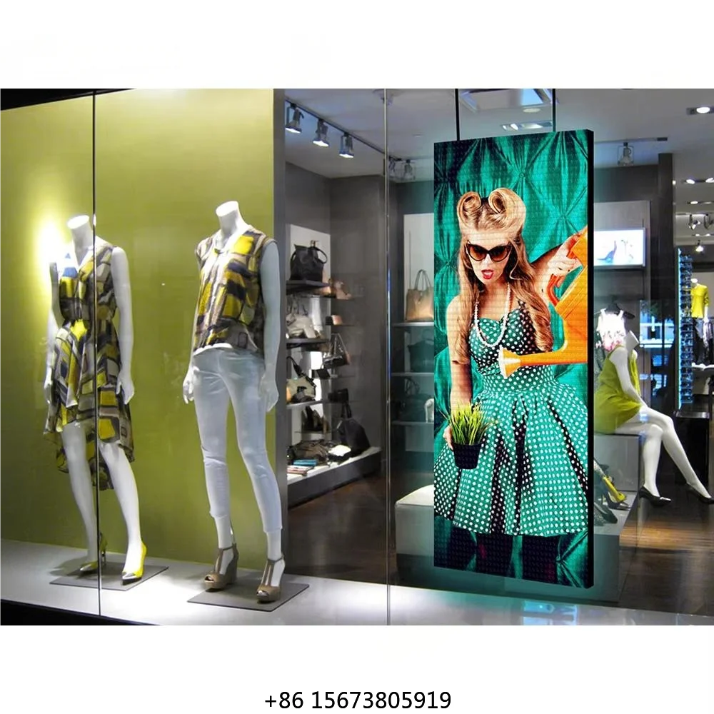 

Window Advertising Display Custom Interior HD Full Color Turnkey Solution Video Display Screen Hanging Indoor LED Wall
