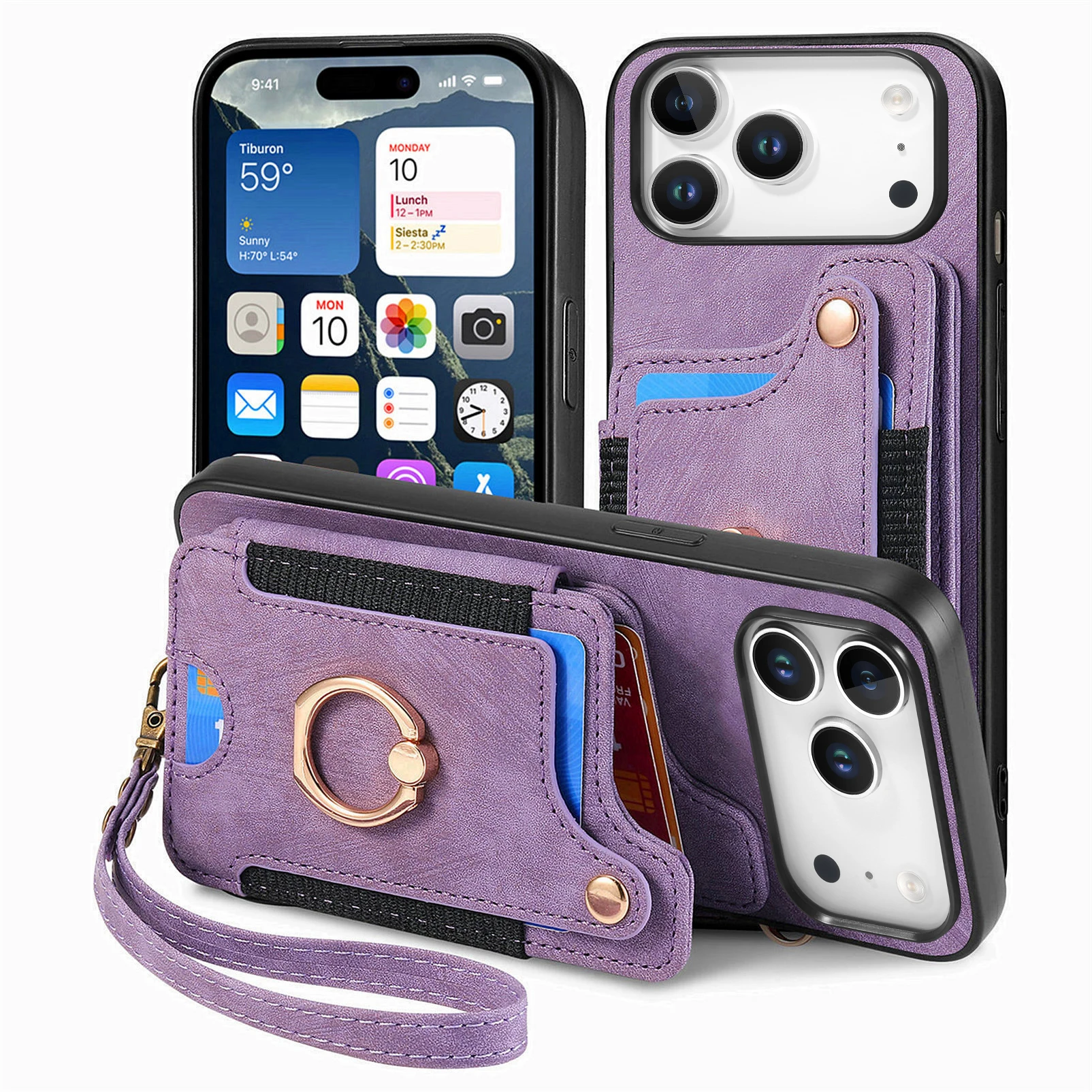 

Кожаный чехол с магнитным кошельком и кольцом RFID для iPhone 17 Pro Max 16 15 Plus 14 13 12 11 17Air 16E, чехол-подставка для сумки