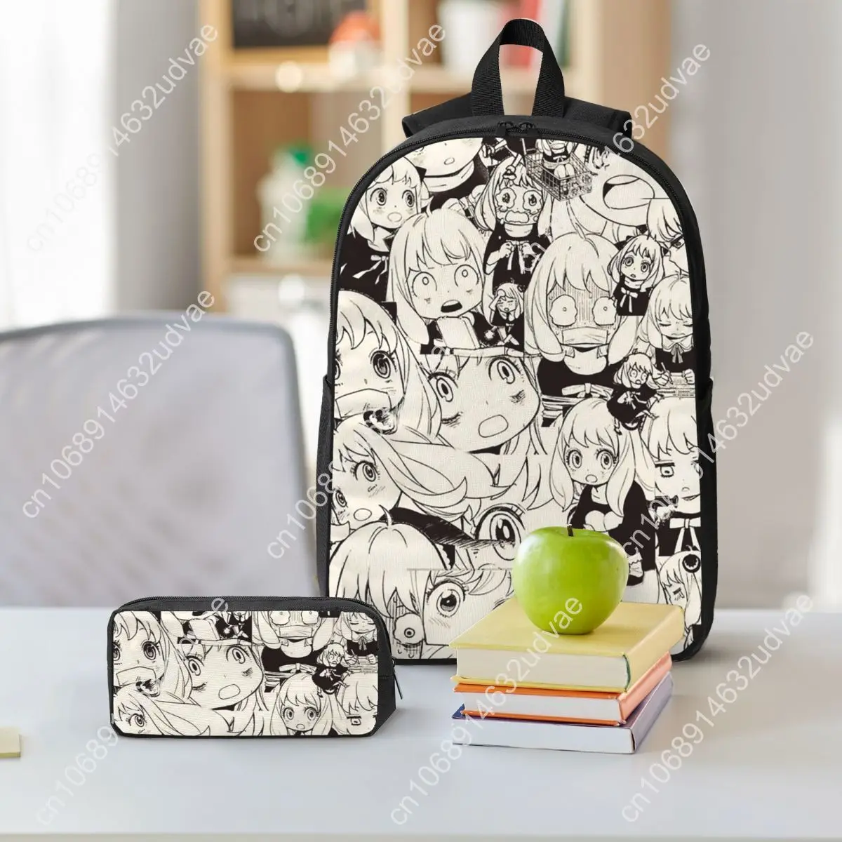 Kawaii Manga Spy X Family Backpack Student Boys Girl BookBag School Bag Laptop Shoulder Bags 3ps Insulated Lunch Bag Pencil Case