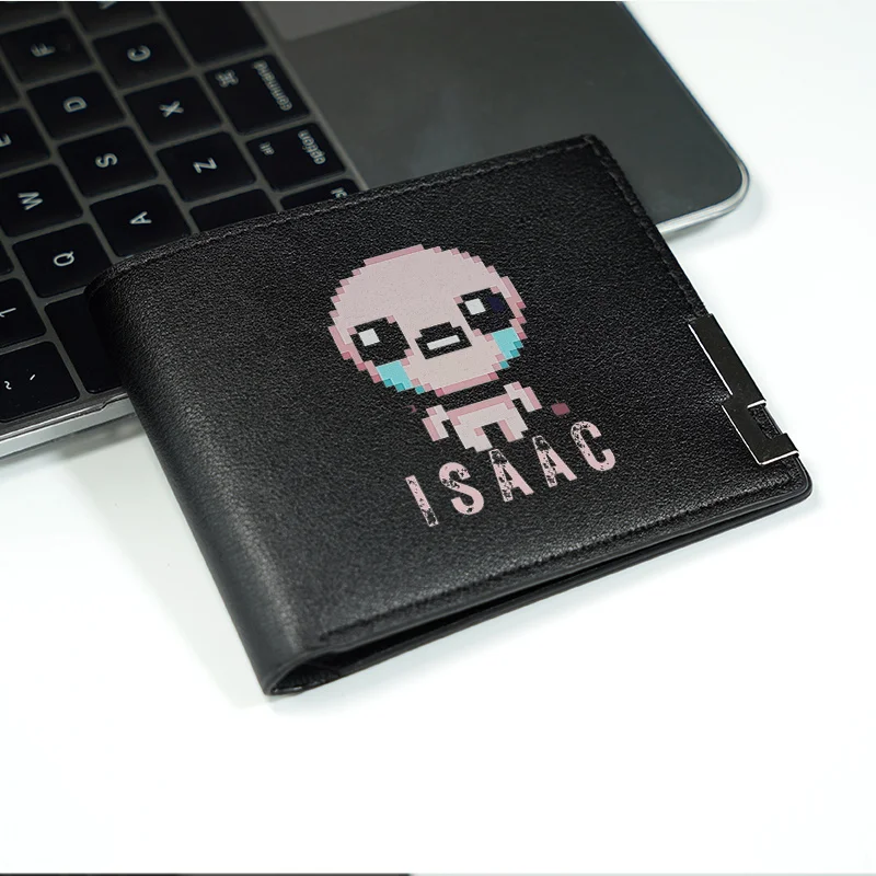 ISAAC PIXEL ART DESIGN PORtafoglio da uomo d'affari in pelle PU leggero DURABILE MINIMALISTA STILE PER L'uso quotidiano