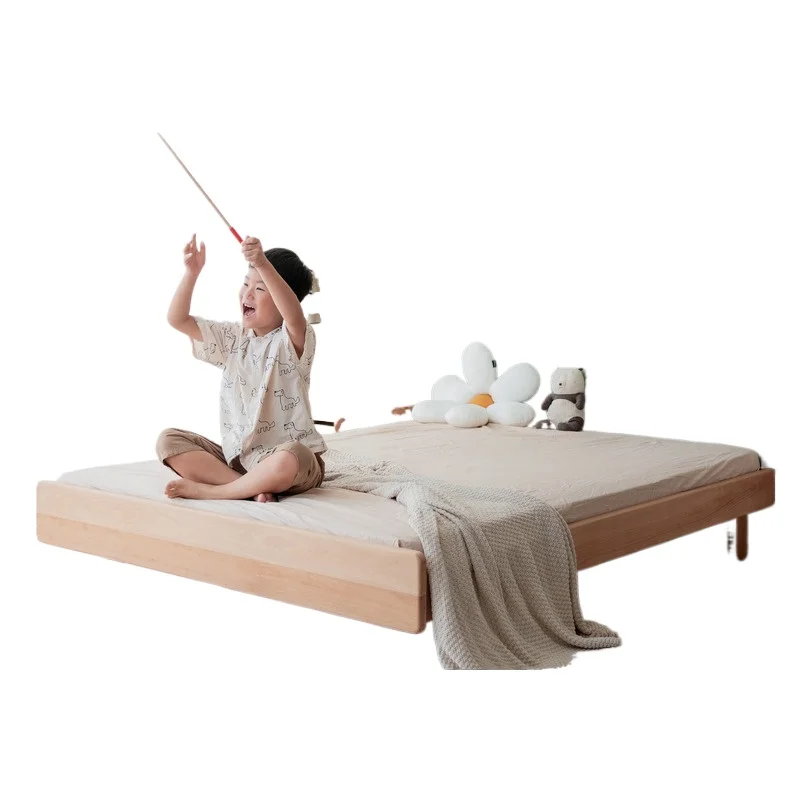 

Cactus all solid wood children's bed, backrest soft bag odorless paint-free boys and girls furniture