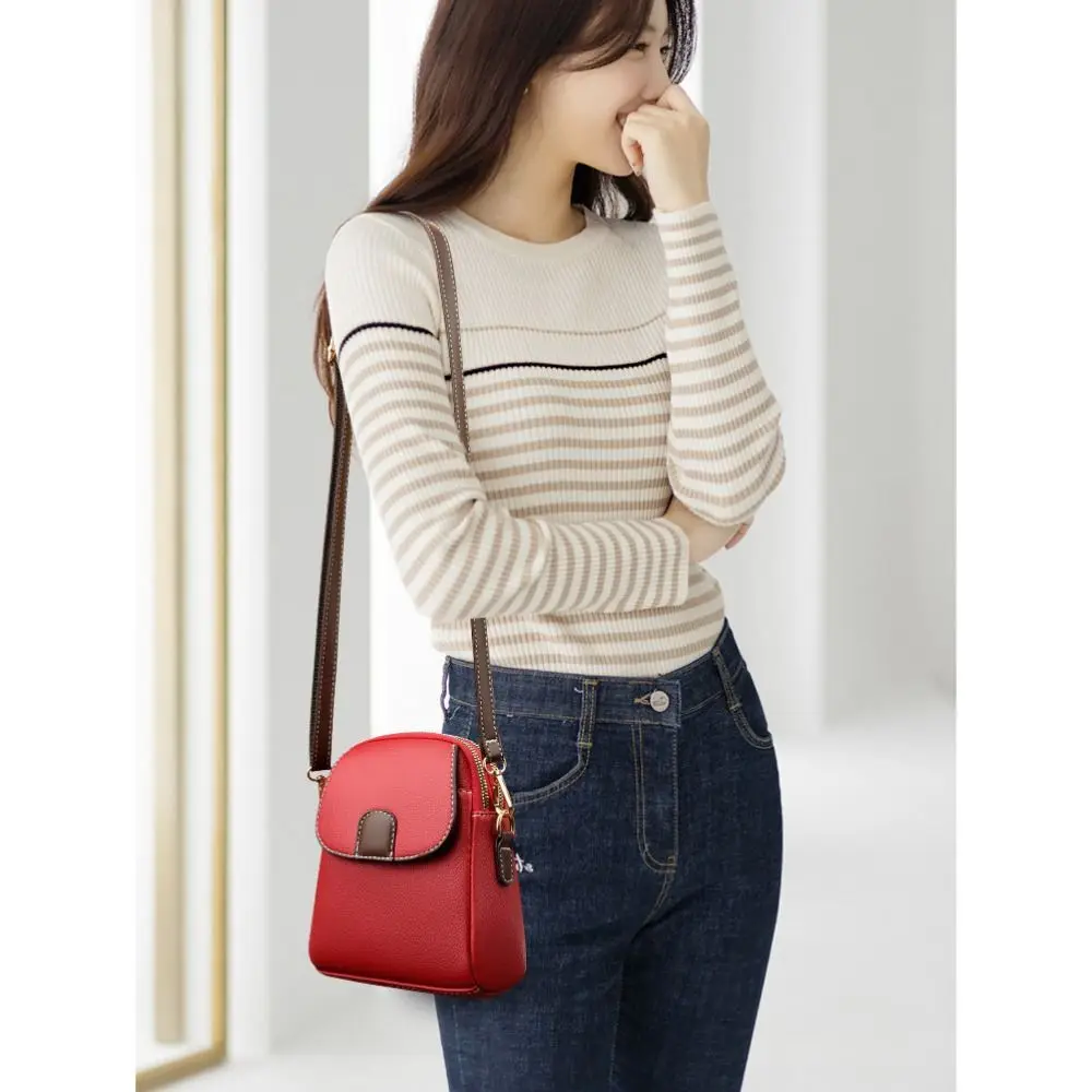 Mini Square Bags Bag Versatile Crossbody Shoulder Bag Casual Trendy Leather Bag Cellphone Bag for Women Girl