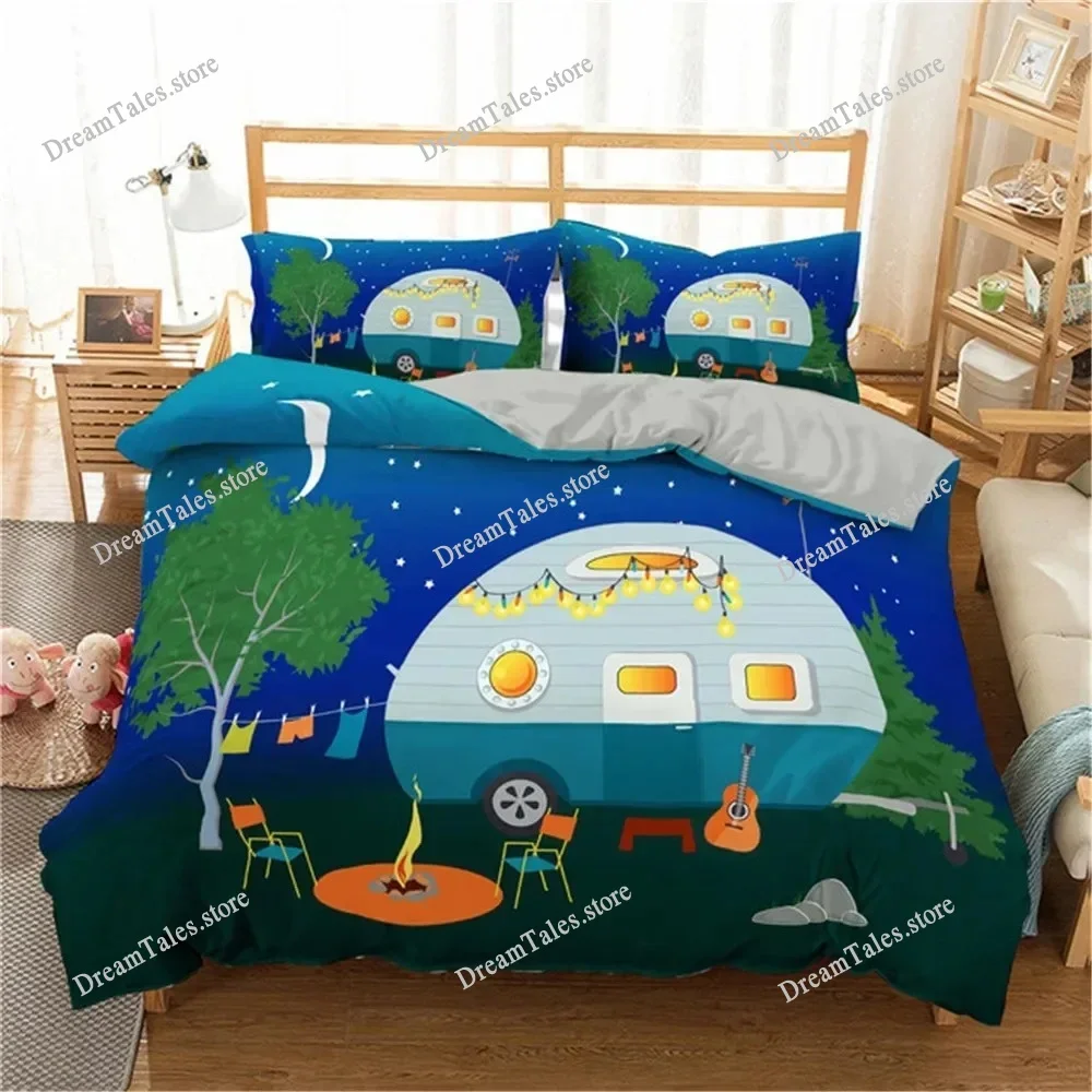 

Simple Cartoon Car Bedding Set Excavator Duvet Cover Bedroom Comforter Single Twin King ​Size Quilt Cover Luxury Gift