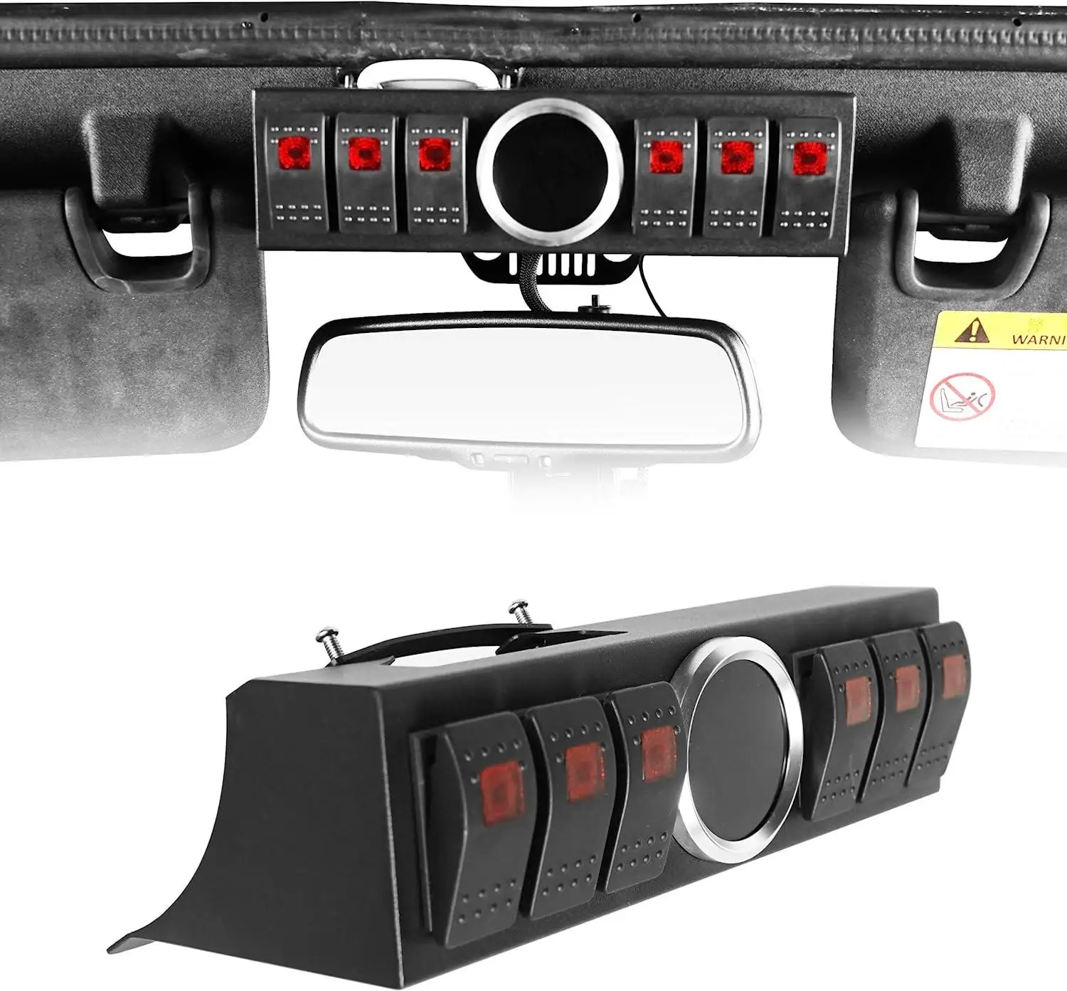 

2022 New Style Overhead 6-Switch Pod Panel w/Control & Source System for 2011-2018 Jeep Wrangler JK & Unlimited