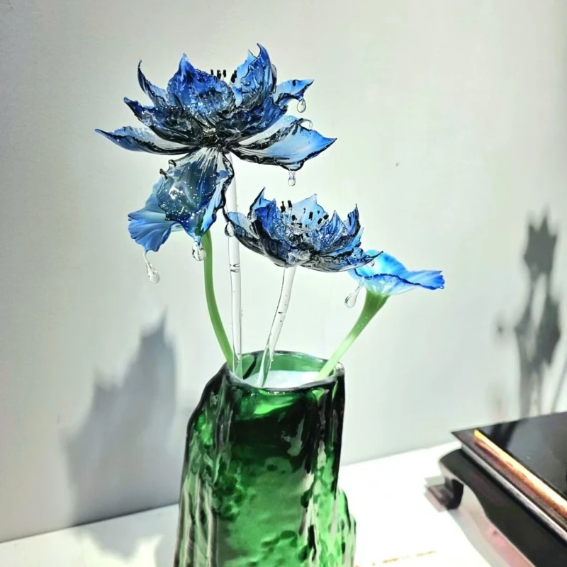 

Glazed boutique lotus home ornament, high-end home collection ornament