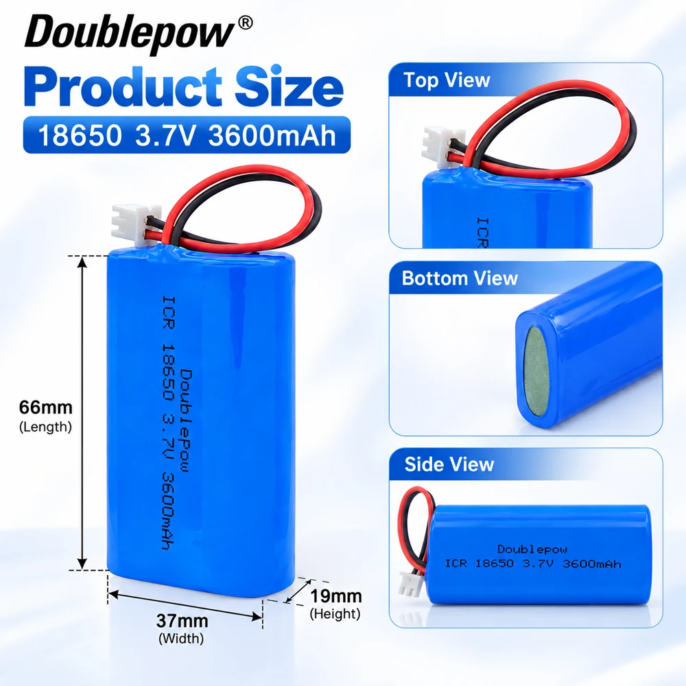 3.7V 18650 Battery 3600mAh Lithium Battery Packs Rechargeable Battery for LED Light Power Toy Accessories Security Equipment