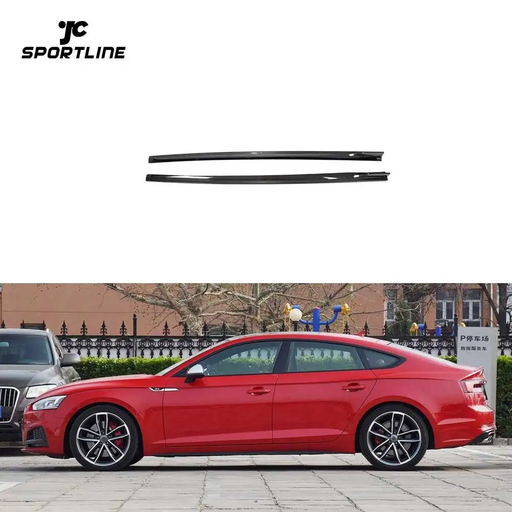 A5 S5 Carbon Auto Side Skirts Extension For Audi A5 S LINE S5 Sportback Hatchback 4-Door 2017-2019