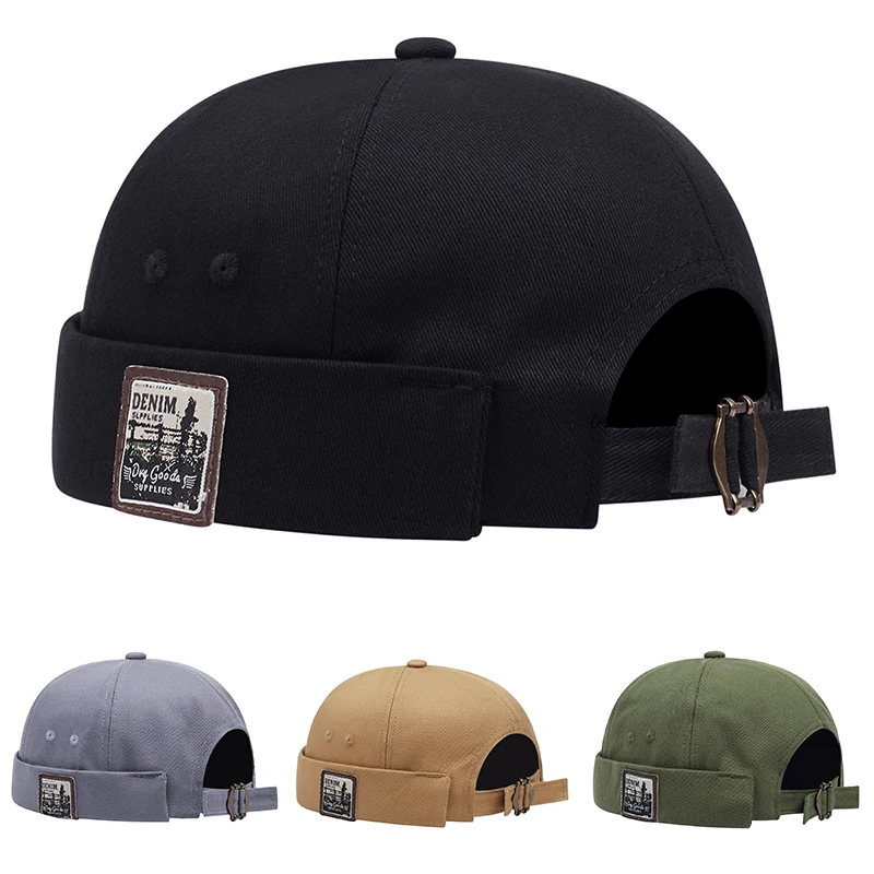1pc Short Fashion Hat Women Trend New Retro Brimless Melon Skin Hat Fashion Versatile Hat Men Street Hip Hop Cap Without Visor