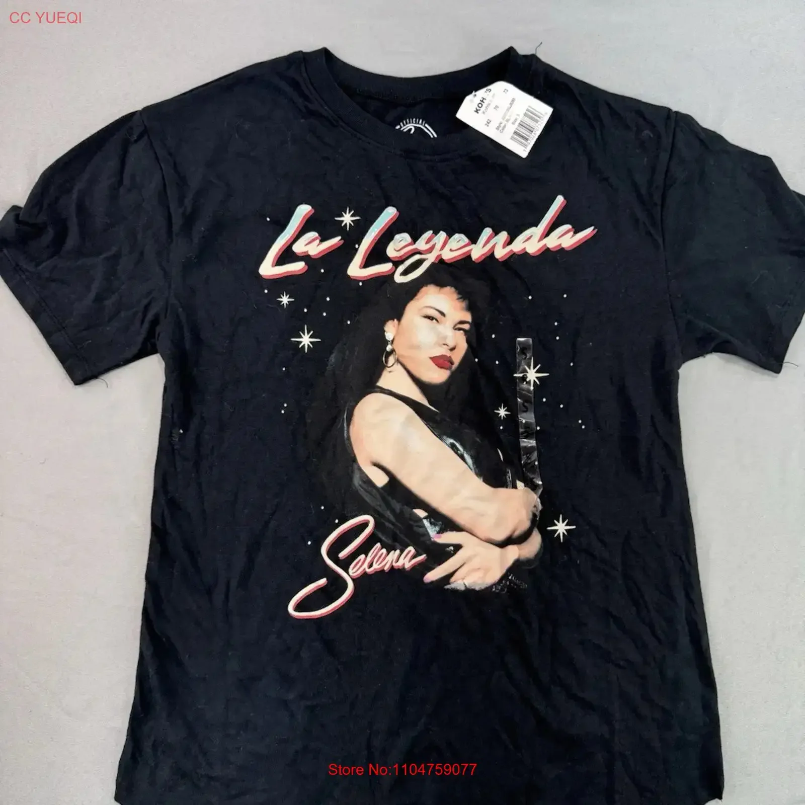 Official Selena Merchandise La Leyenda Black T Shirt SIZE Small Print vintage Washed Breathable Casual Top For Everyday Wear