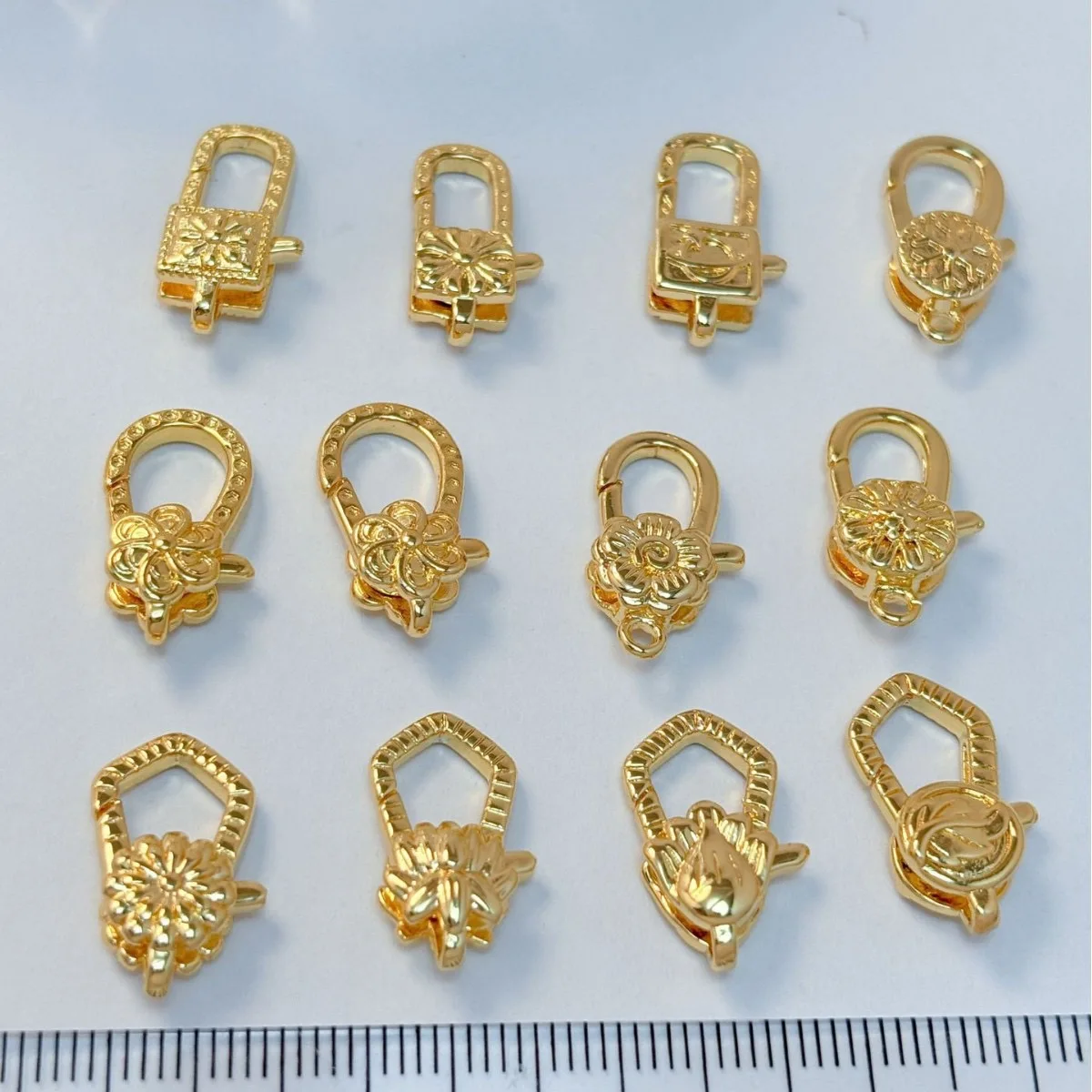 4pcs10*18mm18KGold Plated Spring Press Lobster Buckle Pearl Necklace Connection Buckle Accessories DIY Jewelry Making Materials