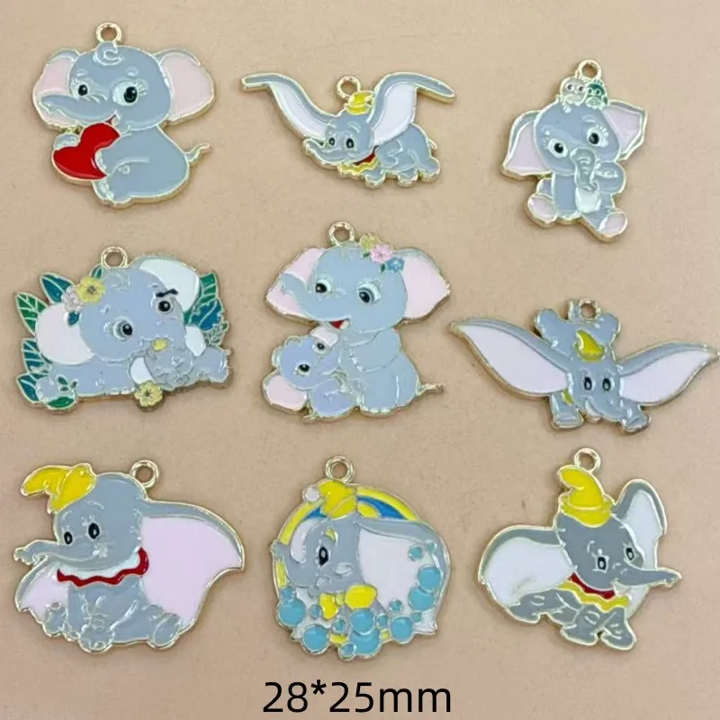 10pcs Cartoon Animal Charms Enamel Elephant Charms Pendants for Jewelry Making Necklaces Earrings DIY Crafts Accessories