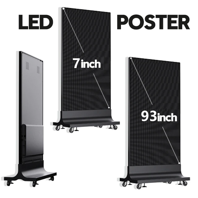 Factory Moveable Indoor P1.75 P2.19 P2.59 High Brightness Digital Led Advertising Led Poster Display Screen Billboards