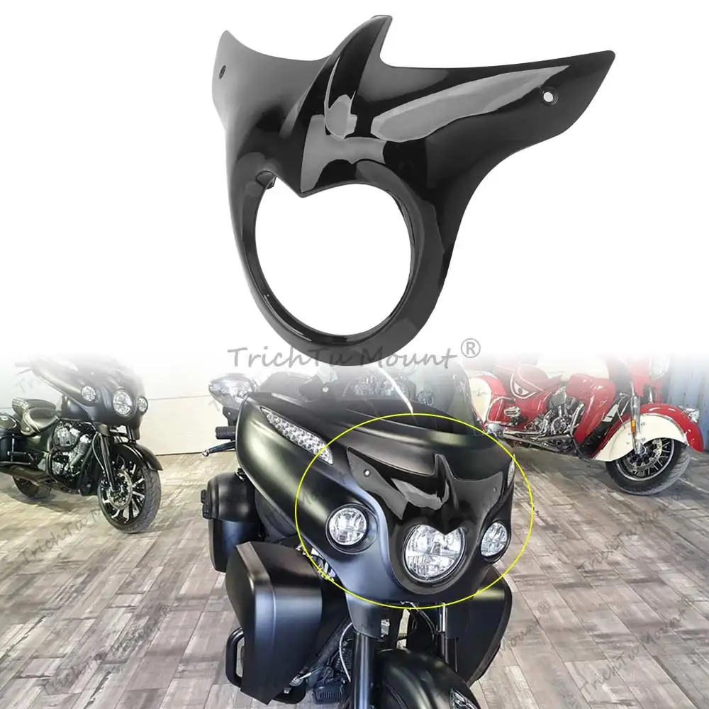 Brand New Front Fairing Cover Outer Visor Bezel For Indian Chieftain Roadmaster 2014-2025 Classic Dark Horse Elite Limited Black