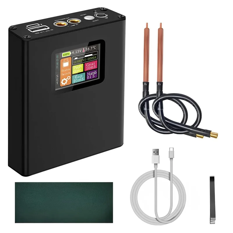 WORTHOWN-Portable Spot Welder Kit With Color LCD Display, 500Mah Lithium Battery For 18650 Battery Repair