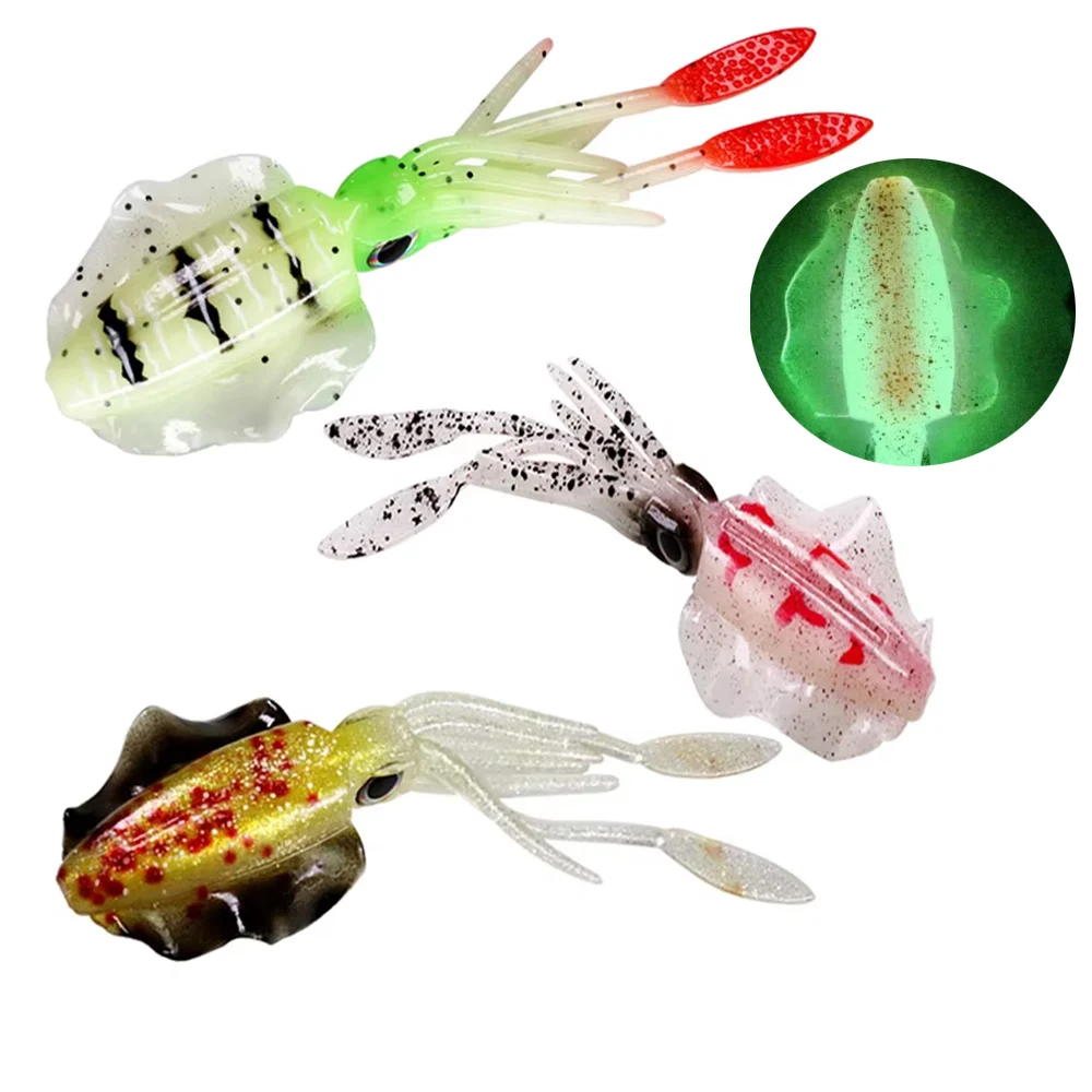 

1pcs Luminous Soft Lure Squid Skirts Bait 20g 15.7cm Fishing Lure Octopus Baits Sea Fishing Silicone Artificial Soft Lures