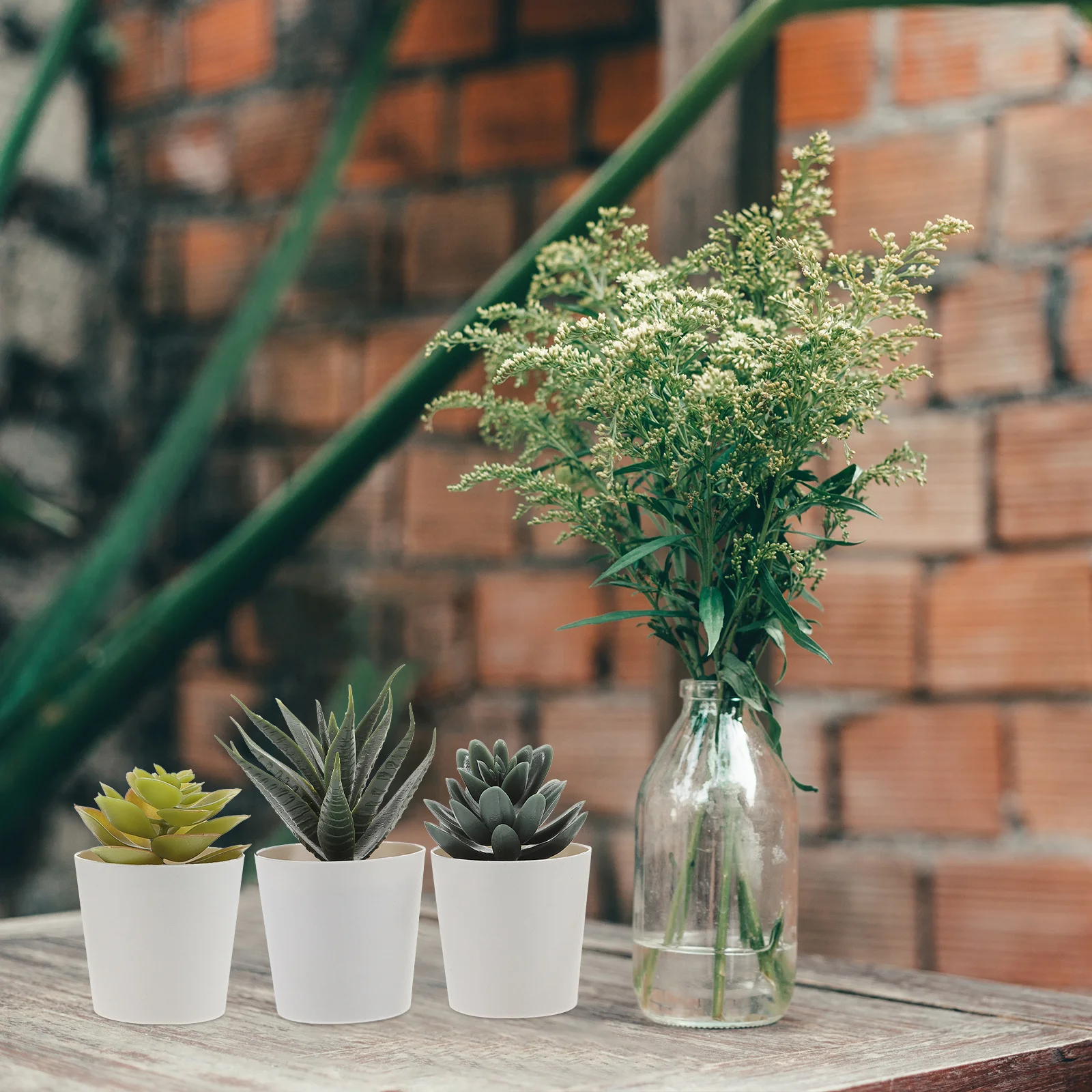 

3pcs Artificial Succulents Bonsai Fake Potted Plants For Home Office Desk Decor Lifelike Plastic Bonsai Ornament Desktop