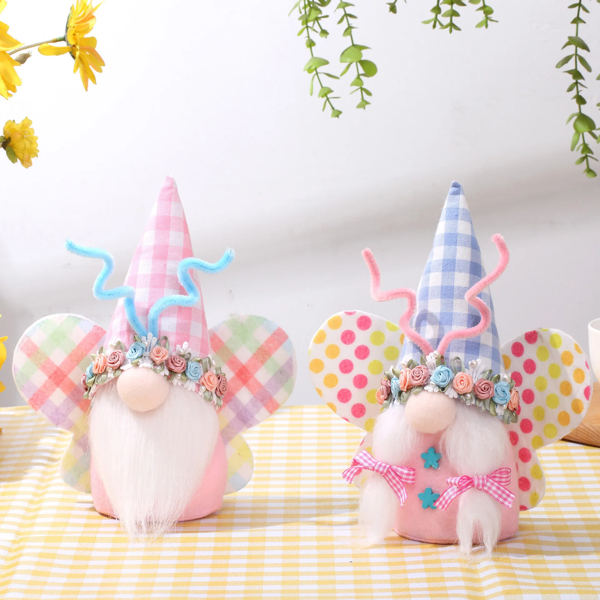 

Easter Butterfly Dwarf Gnome Decoraions Plush Spring Faceless Scandinavian Doll Rudolph Doll Home Table Party Decor Ornaments