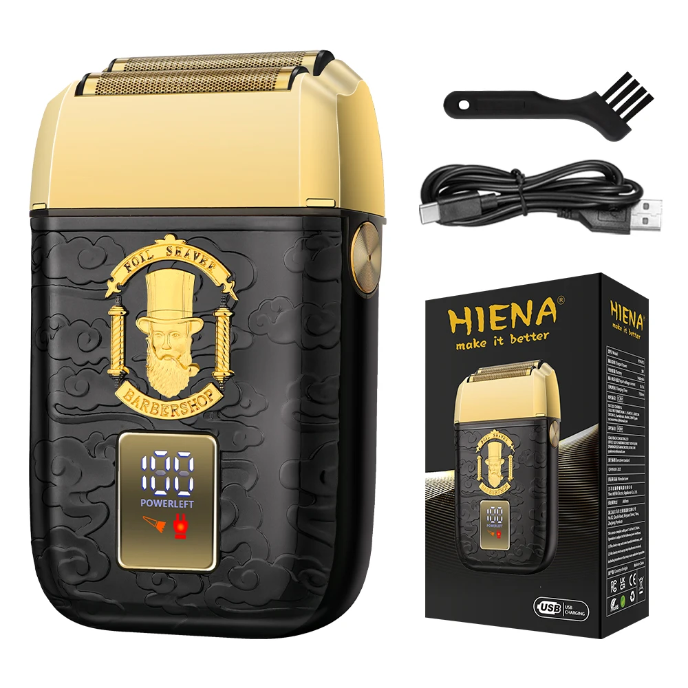ماكينة حلاقة كهربائية مطورة مع شفرات ثلاثية، شاشة رقمية، تصميم قديم للحلاقة بدون جهد - حصريًا للرجال #1