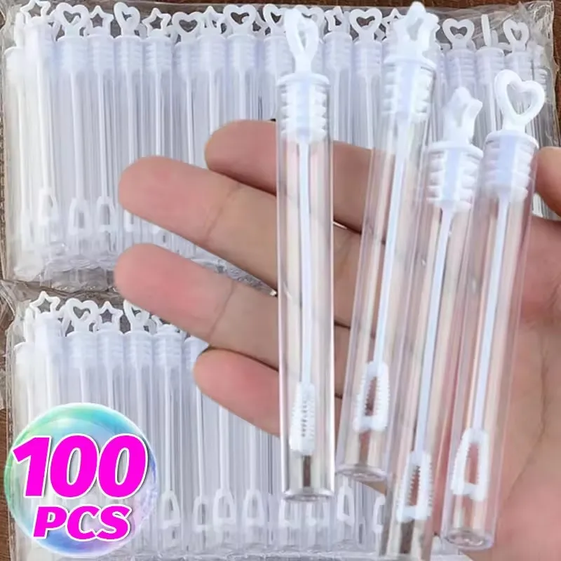 

10/100PC Bubble Soap Bottles Mini Love Heart Shape Tube Bubble Wand Wedding Gifts for Guests Birthday Party Decorations Kid Toys