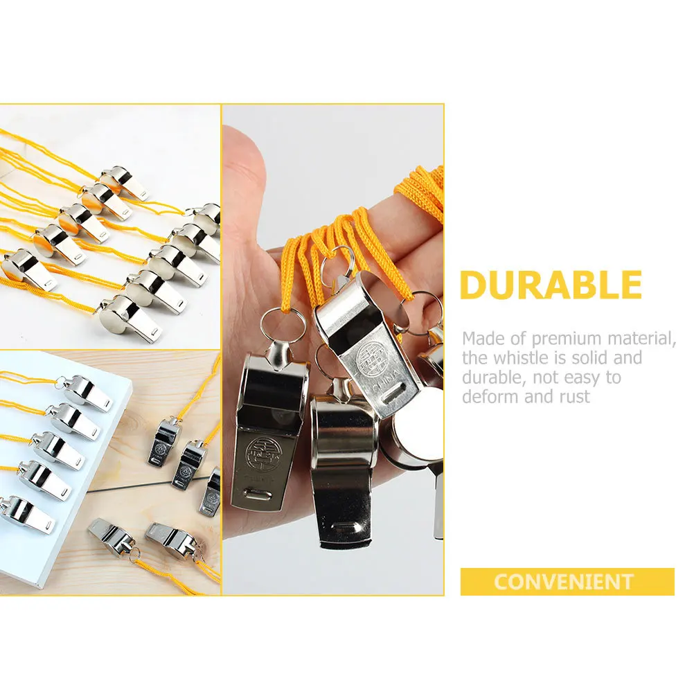 

12Pcs Whistle Metal Pendant Solid Rustproof Portable Loud Whistle for Travel Football Basketball Referee Safety Survival Use