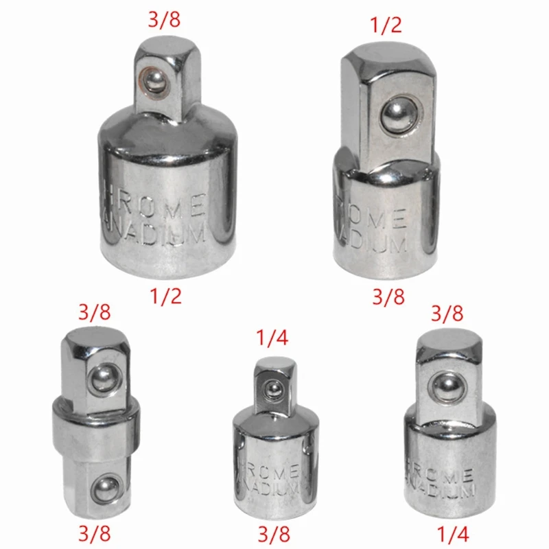 5 sztuk kwadratowy grzechotkowy Adapter gniazda reduktor konwerter zestawy zestaw 1/4-Cal 3/8-Cal 1/2-Cal sterownik konwersje automatyczne działanie