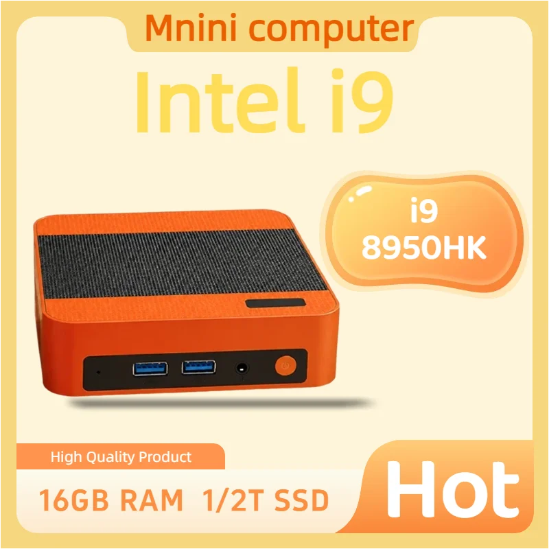 Intel Core i9 8950HK Windows 11  Portable Pc Computer 16GB RAM 1/2TB SSD WIFI 6 BT5.2 4K 60Hz HD Mini Gaming Office Study Pc