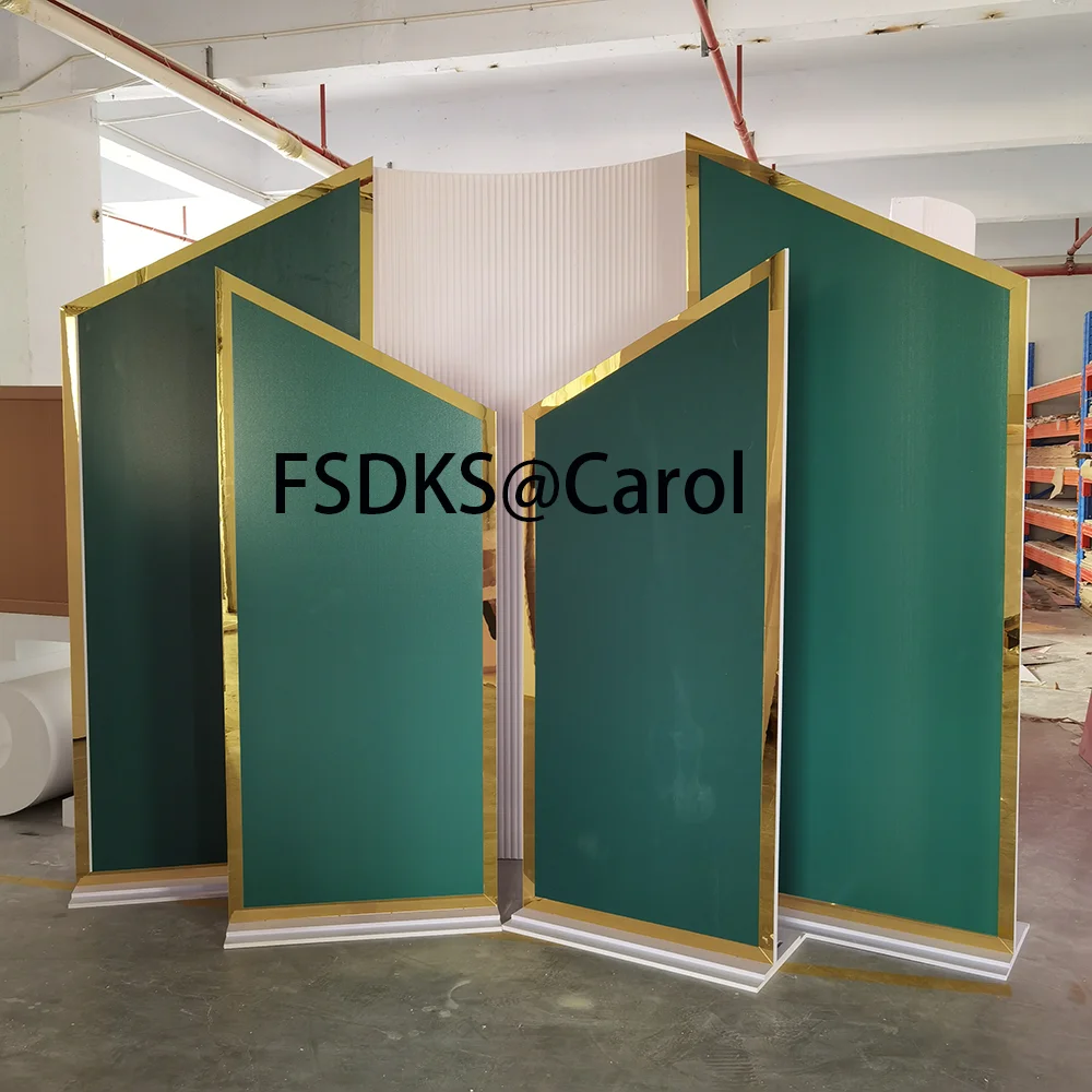 Beautiful popular wedding display party decoration wedding shiny green backdrop panel for sale