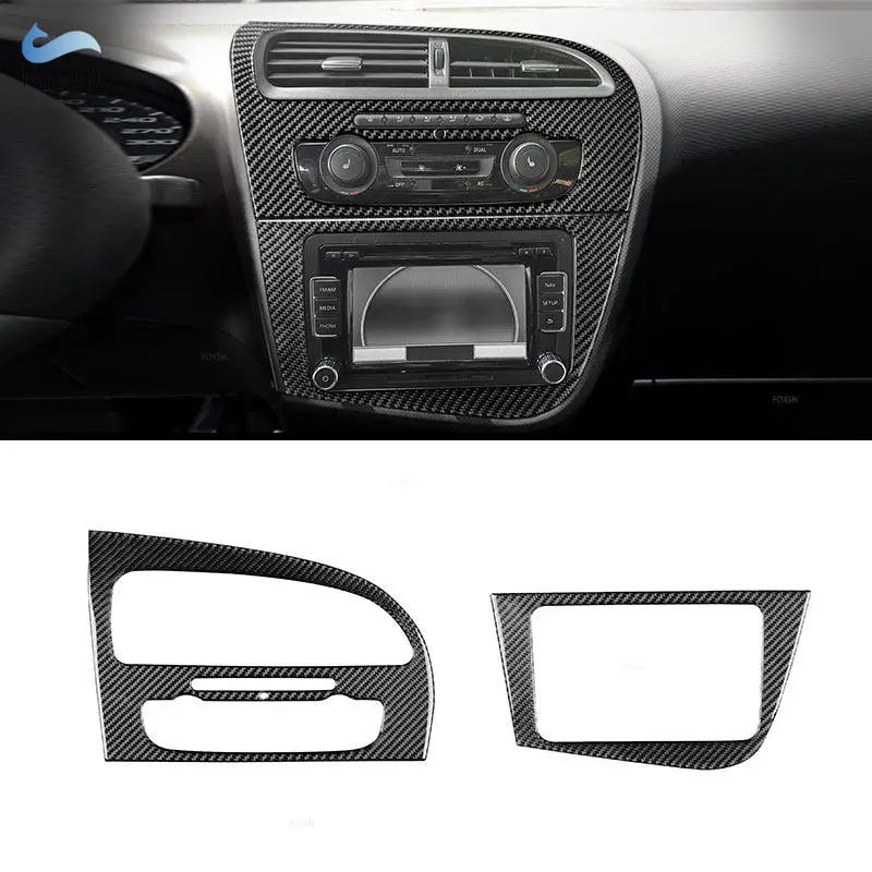 

Для Seat Leon 2005 2006, 2007, 2008, 2009, 2010, 2011, 2012, мягкая наклейка из углеродного волокна, центральная отделка CD-панели автомобиля, аксессуары для интерьера