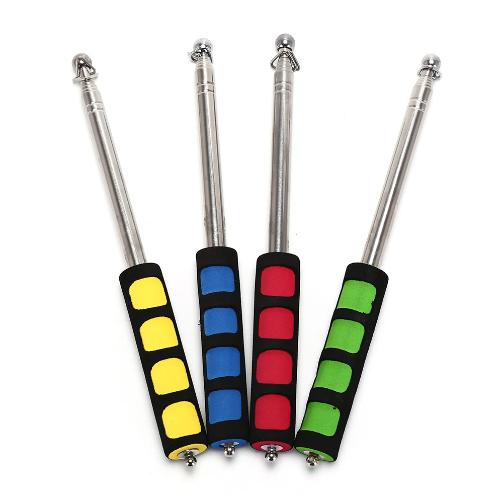 1.2 متر الفولاذ المقاوم للصدأ سارية علم المحمولة تلسكوبي أداة محمولة للأعلام Windsocks جولة دليل راية Flagstaff التدريس عصا #1