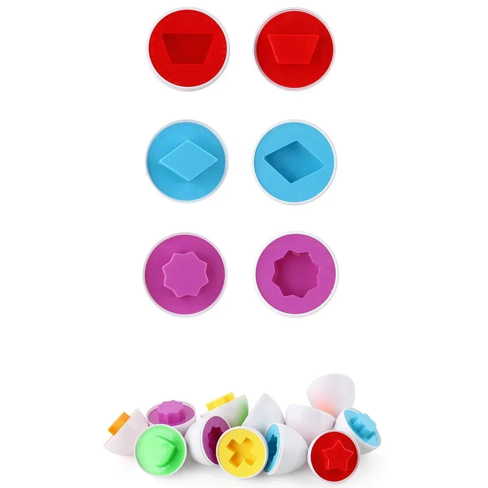 [Top] 6Pcs/lot Infant Baby Toys Educational Puzzle Game Recognize Color Shape Kids Egg Toy Toddler Matching Toy Child baby Gift