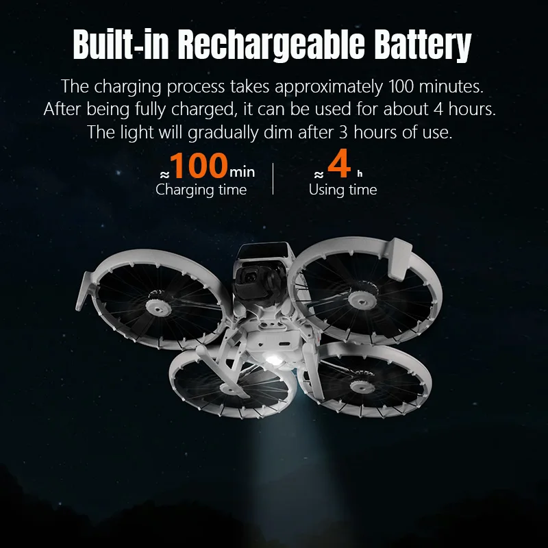 معدات الهبوط STARTRC LED لملحقات الطائرة بدون طيار DJI Flip معدات الهبوط القابلة للطي مع أضواء LED الفلاش