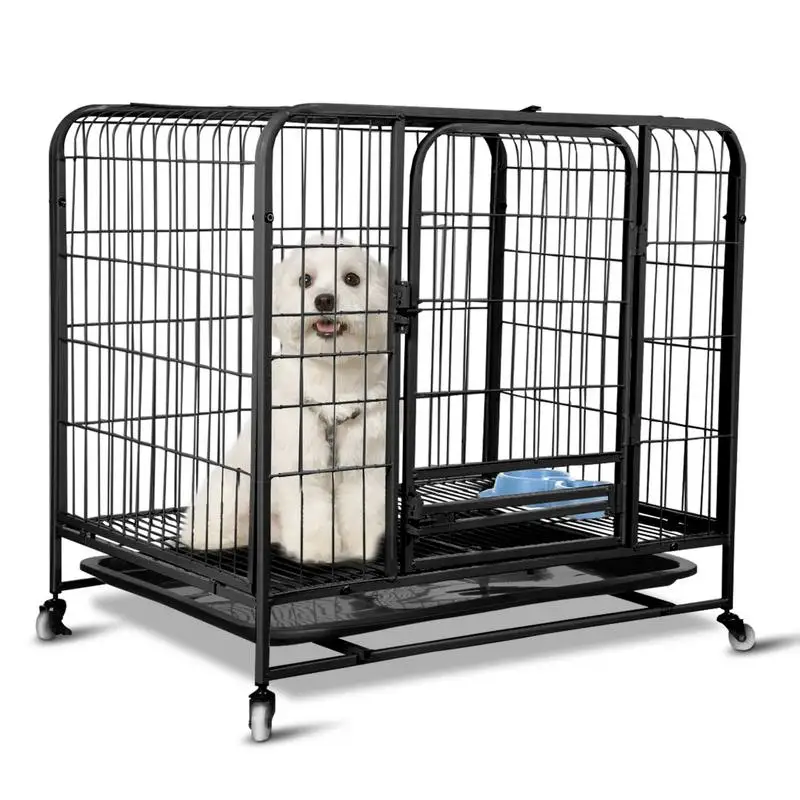 

Dog Crates For Large Dogs Mental Wire Crates Dog Kennels With Tray And Wheels For Outdoor And Indoor Pet Dog Cage Crate Black